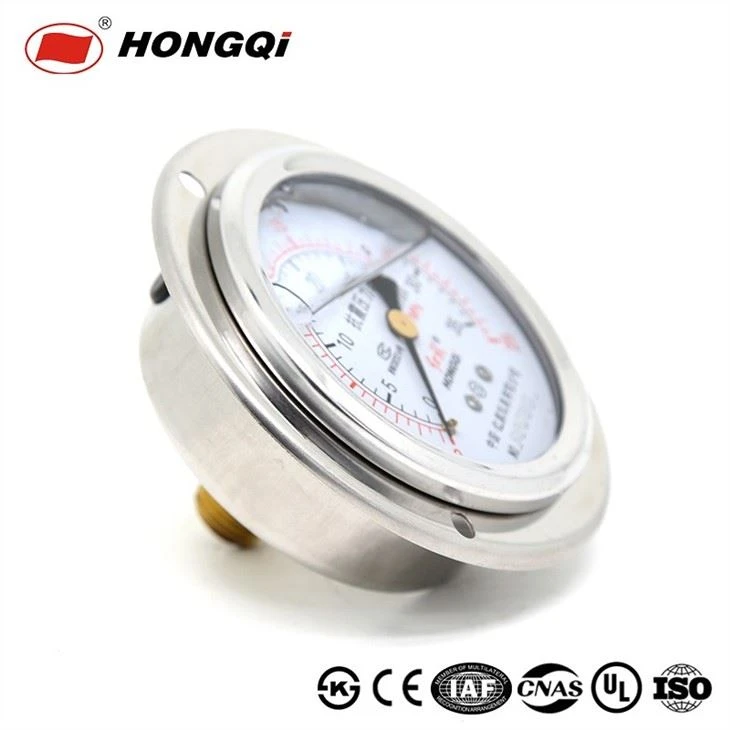 Back Mount With Flange Shockproof Liquid Filled Pressure Gauge