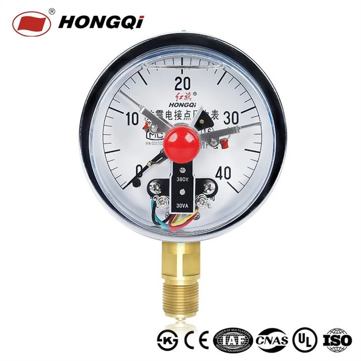 Hongqi 4 "Ytnxc-100 llenado de líquido Elctrical Contacto Manómetro con aceite / ISO / CE / UL