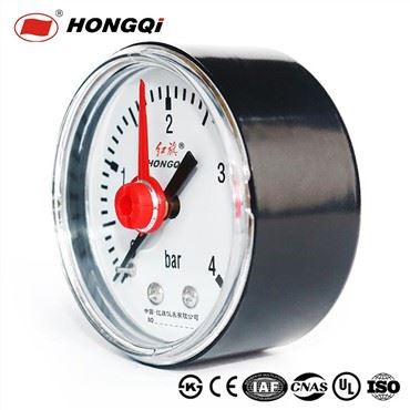 Manómetro de resorte de 50 mm con puntero negro de aluminio