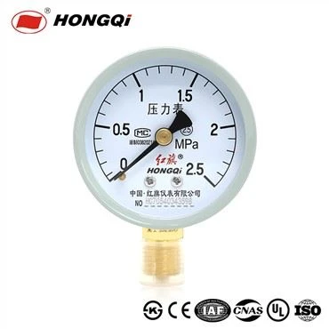 Funda de plástico con indicador de presión general Hongqi Y-60mm con puntero de aluminio negro