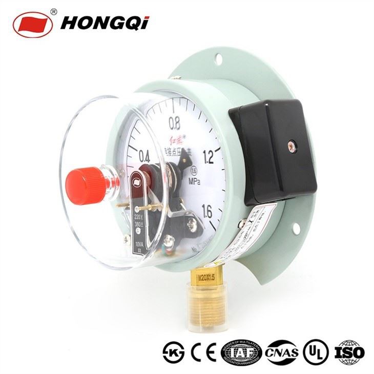 YX-100T Electric Contact Temperature Pressure Gauge With Flange